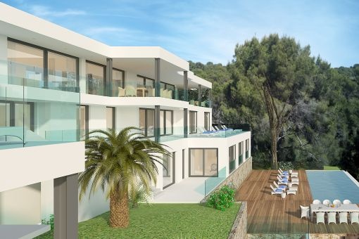 Projekt für eine groÃe moderne villa mit meerblick in costa d'en ... Moderne villa beispiele