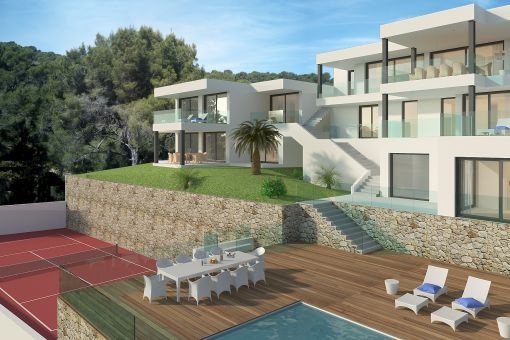 Projekt für eine groÃe moderne villa mit meerblick in costa d'en ... Moderne villa beispiele