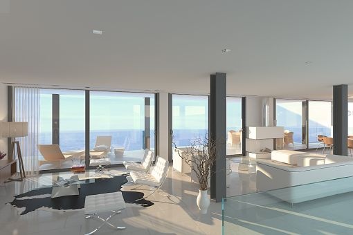 Projekt für eine groÃe moderne villa mit meerblick in costa d'en ... Moderne villa beispiele