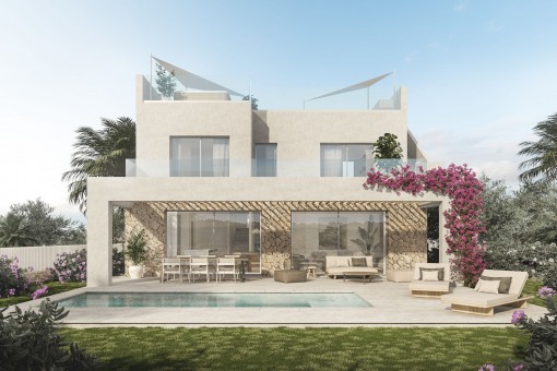 Villa mit Pool, Terrassen und Garten