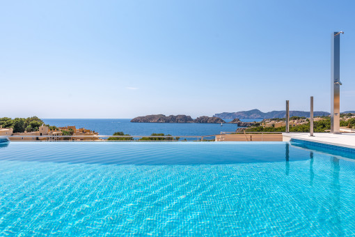 Einladender Pool auf der Dachterrasse