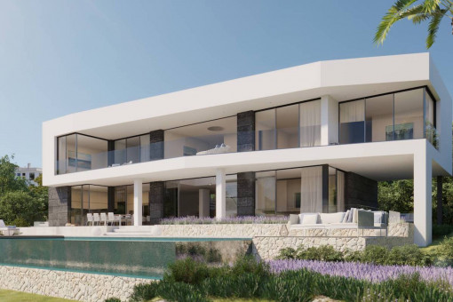 Exklusive moderne Familienvilla mit Dachterrasse und Pool in Cala Vinyes