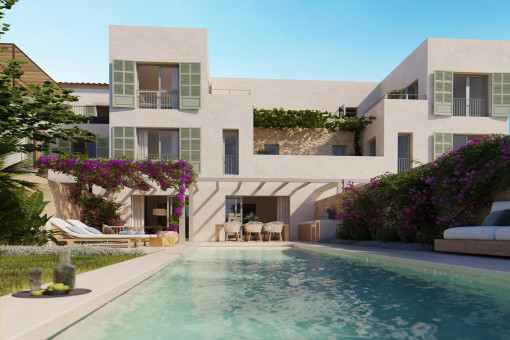 Exklusives Neubaustadthaus mit Pool und grossem Garten in Santanyi