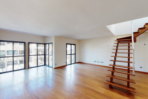 Helle Wohnung mit überdachtem Balkon und privater Dachterrasse an den Ramblas von Palma