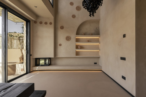 Wohnbereich mit Kamin