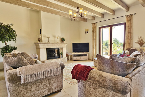 Wohnbereich mit Kamin