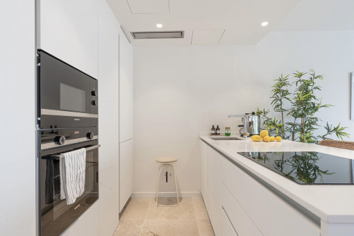 Voll ausgestattete Küche 