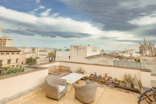 Dachterrasse mit Meerblick