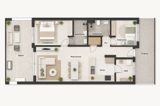 Grundriss der Wohnung