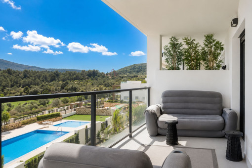 Moderne Wohnung in Font de Sa Cala mit Pool und unverbaubarem Naturblick