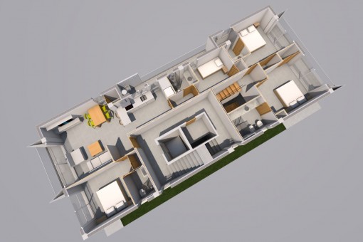 Grundriss der Wohnung mit 2 Ebenen
