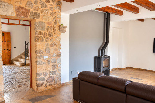 Wohnbereich mit Kamin