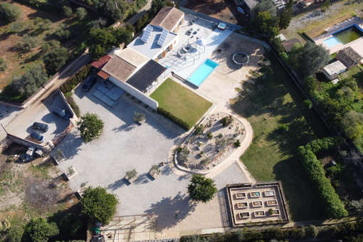 Die Finca aus der Vogelperspektive