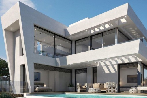 Moderne Designervilla in erster Meereslinie in Cap des Moro