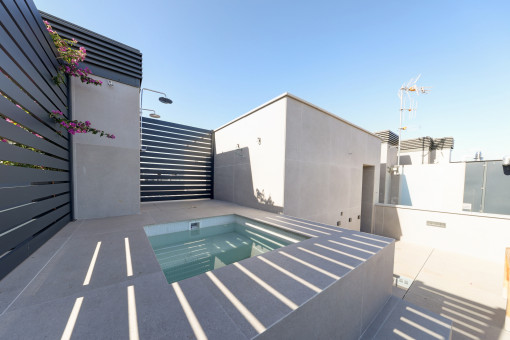 Private Dachterrasse mit Pool
