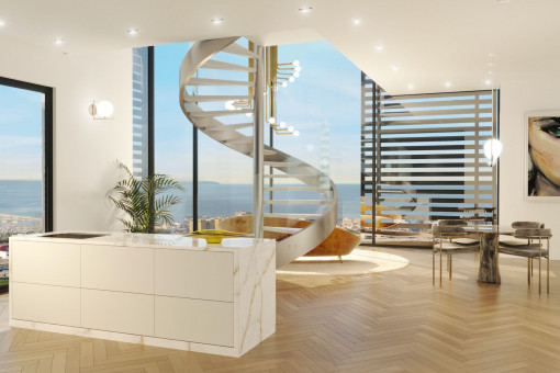 Beeindruckendes 3 SZ Luxus-Penthouse mit privatem Pool und Meerblick in Nou Llevant, Palma