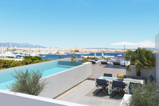 Neue Luxuswohnung mit Meerblick in der Nähe des Porto Pi in Palma