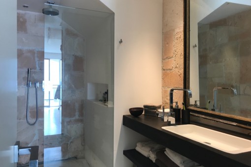 Nobles Badezimmer mit Dusche