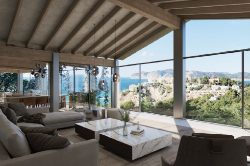 Luxuriöse Neubauvilla mit Meerblick in Nova Santa Ponsa