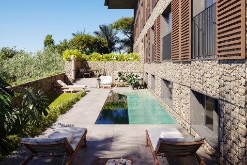 Luxuriöses Apartment im Erdgeschoss mit eigenem Garten sowie Pool in Cala Mayor