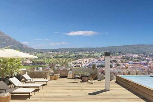 Moderne Dachgeschosswohnung in  Neubauwohnanlage mit Top-Weitblick und privatem Pool in Santa Ponsa