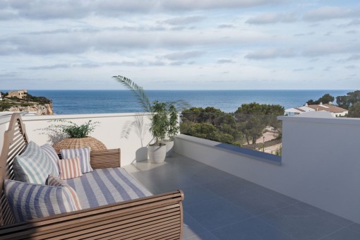 Modernes Neubauprojekt mit Meerblick in der Cala Santanyi, nur wenige Minuten vom Sandstrand entfernt