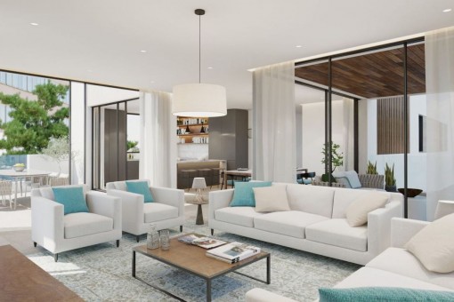 Luxuriöses Neubau Apartment im zweiten Stock mit 2 Schlafzimmern in einer schönen Anlage in Son Armadams, Palma
