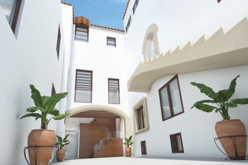 Erdgeschoss Duplex Wohnung mit Patio in einem historischen Stadtpalast im Herzen von Palmas Altstadt