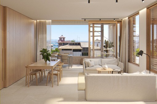 Wunderschönes Neubau 2 SZ Apartment mit Terrasse in Son Armadams nah dem Hafen von Palma