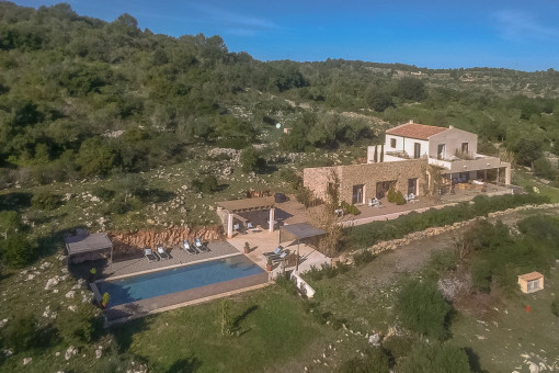 Die Finca aus der Vogelperspektive