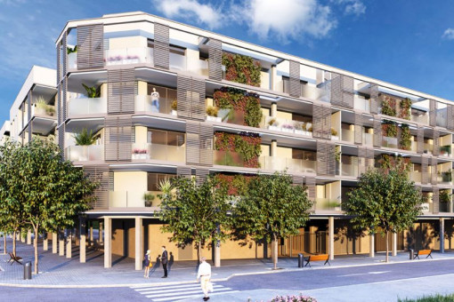 Stilvolles 4SZ-Neubau Apartment mit großem und sonnigen Eckbalkon und Rooftop-Pool in Palma