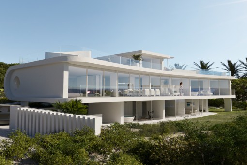 Atemberaubende Luxus-Neubau-Villa mit spektakulären Design in 1. Meereslinie in Porto Cristo