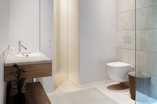 Nobles Badezimmer mit Dusche