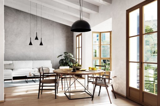 Luxuriöses Neubau Apartment an einem historischen Platz in der Altstadt von Palma mit sonniger Dachterrasse
