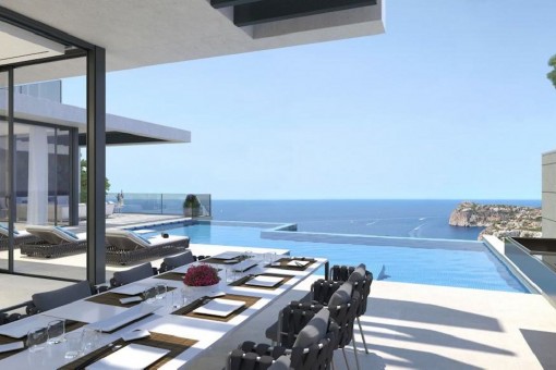 Elegante Designervilla mit fantastischem Meerblick in Cala Llamp