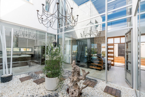 Moderner, verglaster Patio