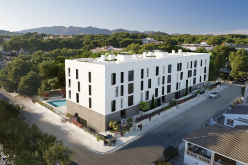 Neubauprojekt für 21 moderne Wohnungen mit der Energieeffizienzklasse A im Zentrum von Cala Ratjada