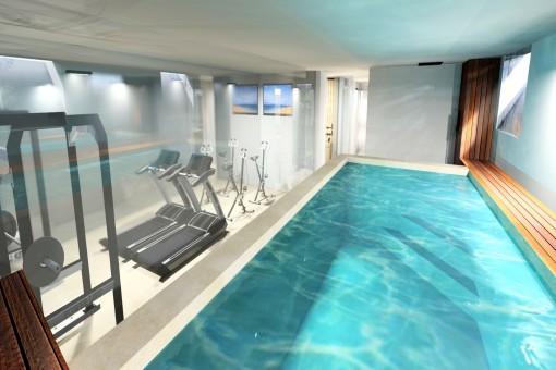 Innenpool und Fitnessbereich