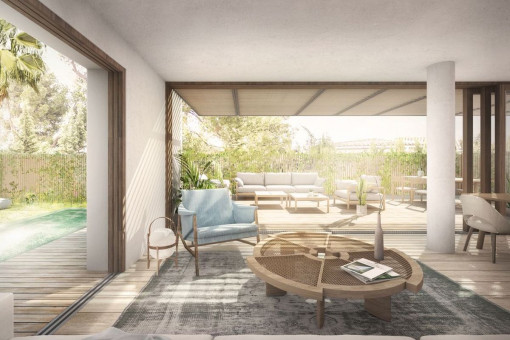 Palma Meerblick - Exklusives mediterranes Luxus-Wohnprojekt mit hochwertigen 3-Schlafzimmer-Duplexwohnungen mit Garten und Swimmingpool