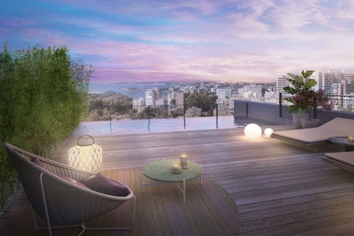 Exklusives, hochwertig erbautes Luxus 2 SZ Apartment mit Garten und Pool in Bonanova