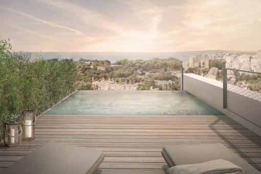 Malerische Dachterrasse mit Pool