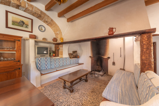 Gemütlicher Kaminbereich