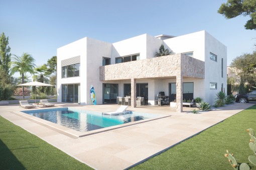 Moderne Neubauvilla mit Pool in ruhiger Lage von Sa Rápita