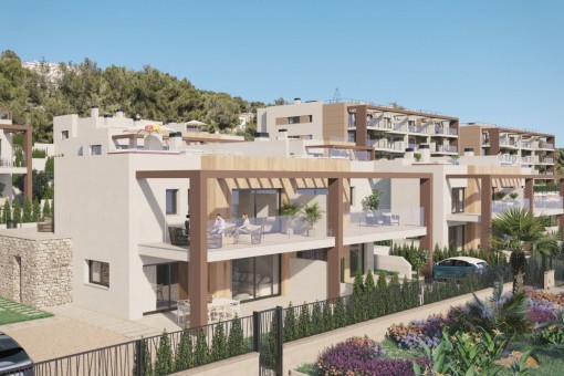 Neubau Doppelhaushälfte mit 3 Terrassen und Garten an der Font de Sa Cala