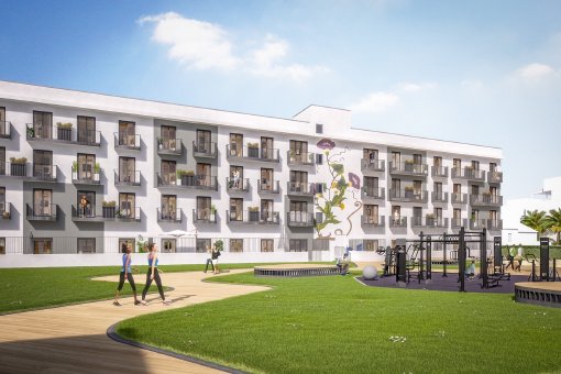 Möbliertes Erstbezug-Studio mit modernen Wohnkonzept und Gemeinschaftspool in Palmas urbaner Citylage