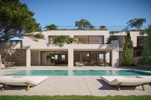 Luxuriöse, neu gebaute Villa mit großer Dachterrasse in attraktiver Lage in Cala Figuera