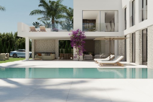Elegantes Neubauprojekt mit Pool und Weitblick bei Pórtol