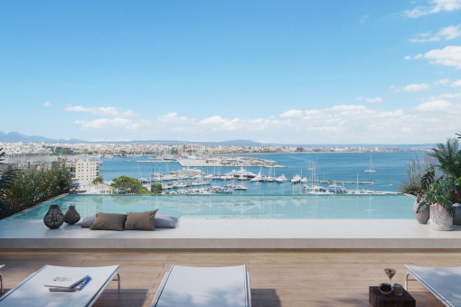 Neubauwohnung mit Blick auf die Bucht von Palma