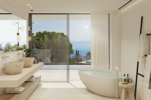 Badezimmer mit Badewanne