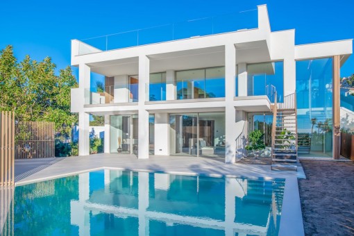 Fantastische Neubau-Villa mit Pool und Meerblick in ruhiger Lage von Santa Ponsa